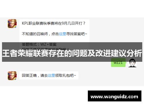 王者荣耀联赛存在的问题及改进建议分析
